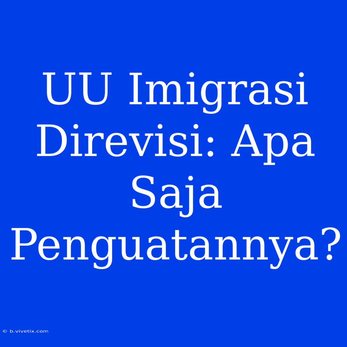 UU Imigrasi Direvisi: Apa Saja Penguatannya?