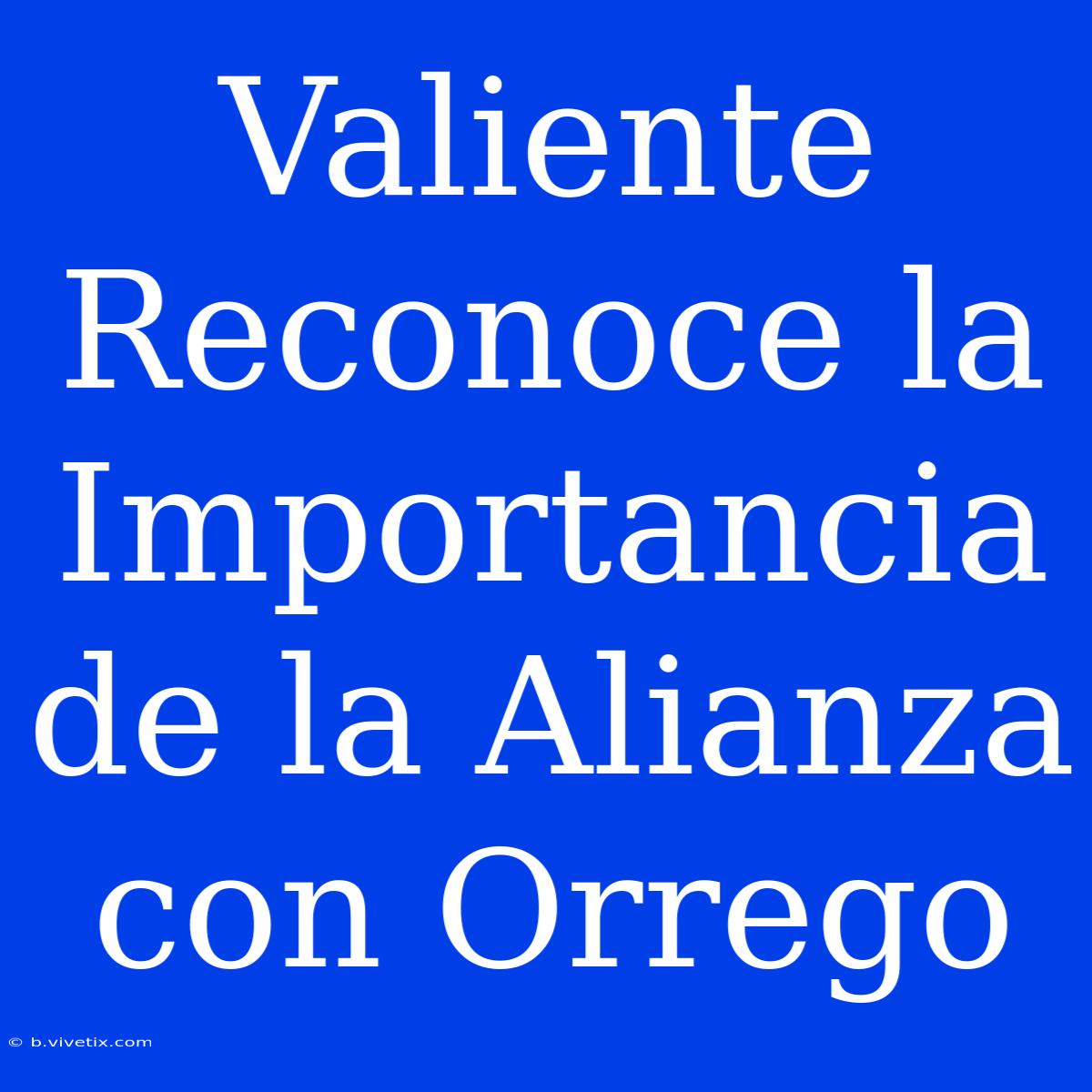 Valiente Reconoce La Importancia De La Alianza Con Orrego