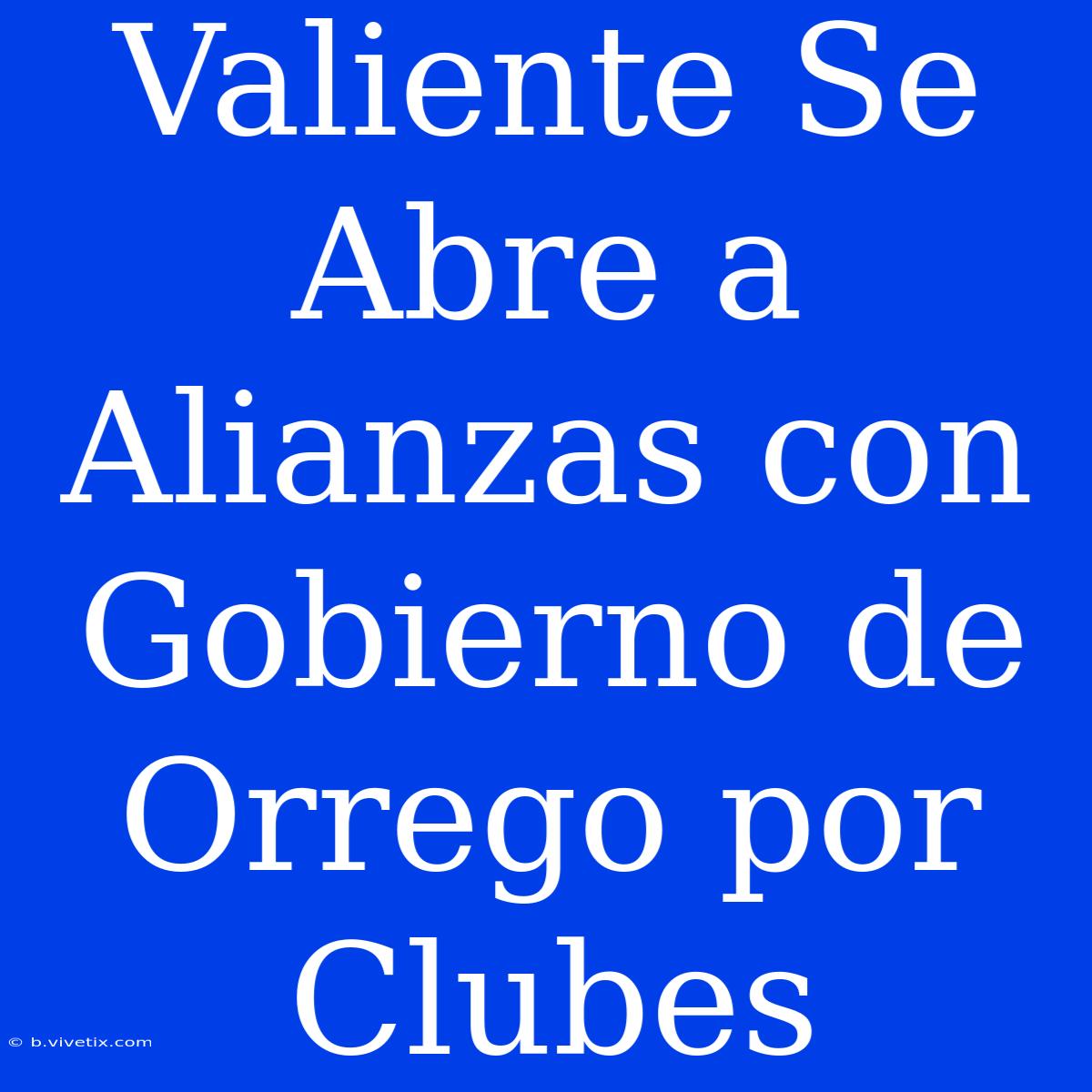 Valiente Se Abre A Alianzas Con Gobierno De Orrego Por Clubes