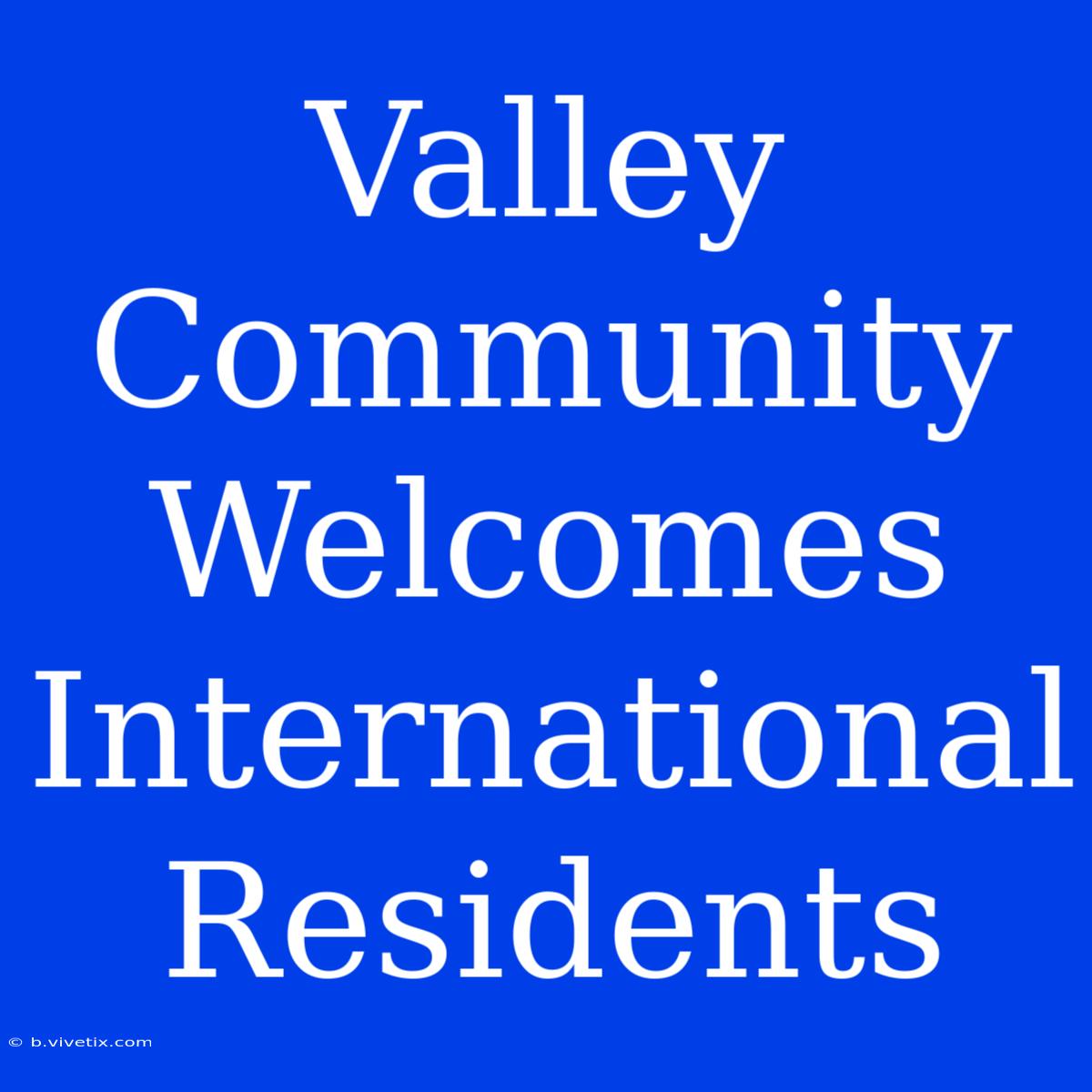 Valley Community Welcomes International Residents 