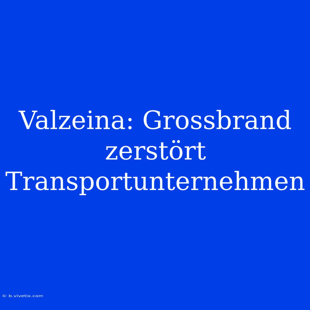 Valzeina: Grossbrand Zerstört Transportunternehmen