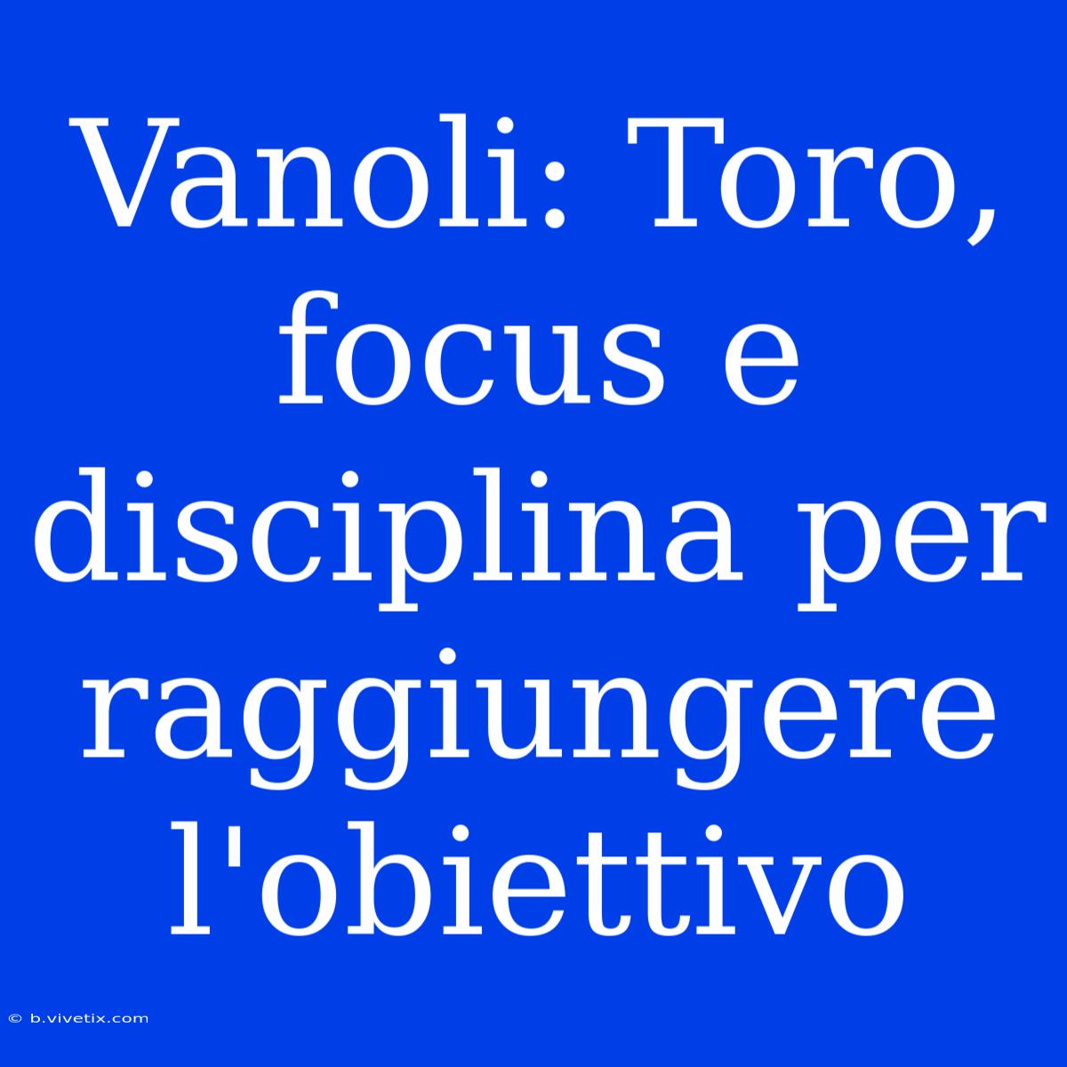 Vanoli: Toro, Focus E Disciplina Per Raggiungere L'obiettivo