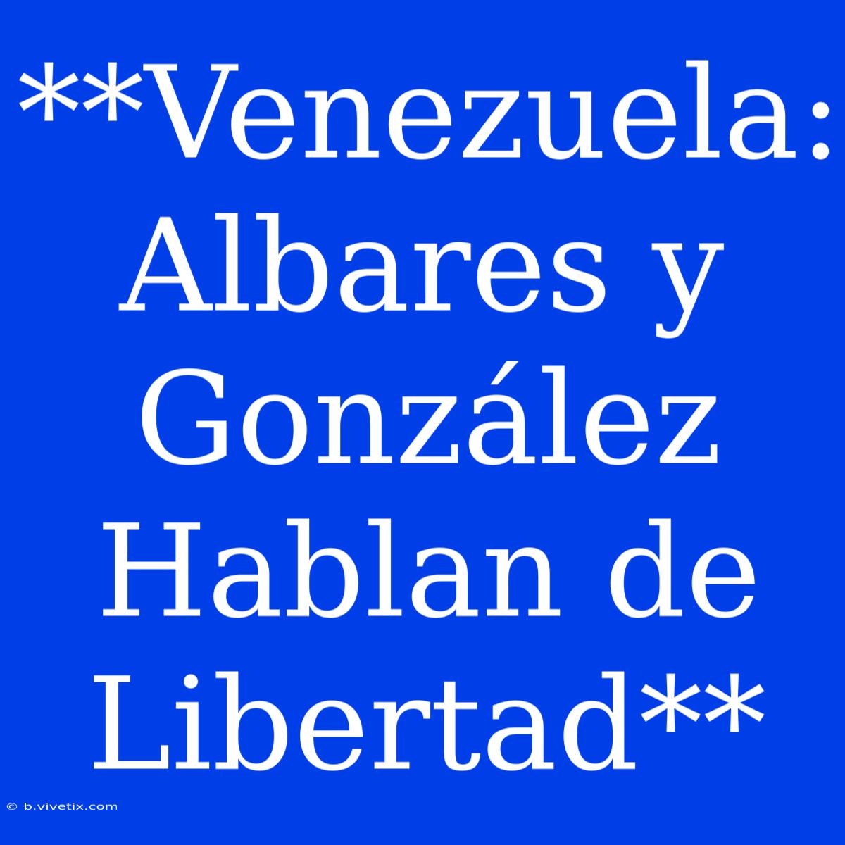 **Venezuela: Albares Y González Hablan De Libertad**