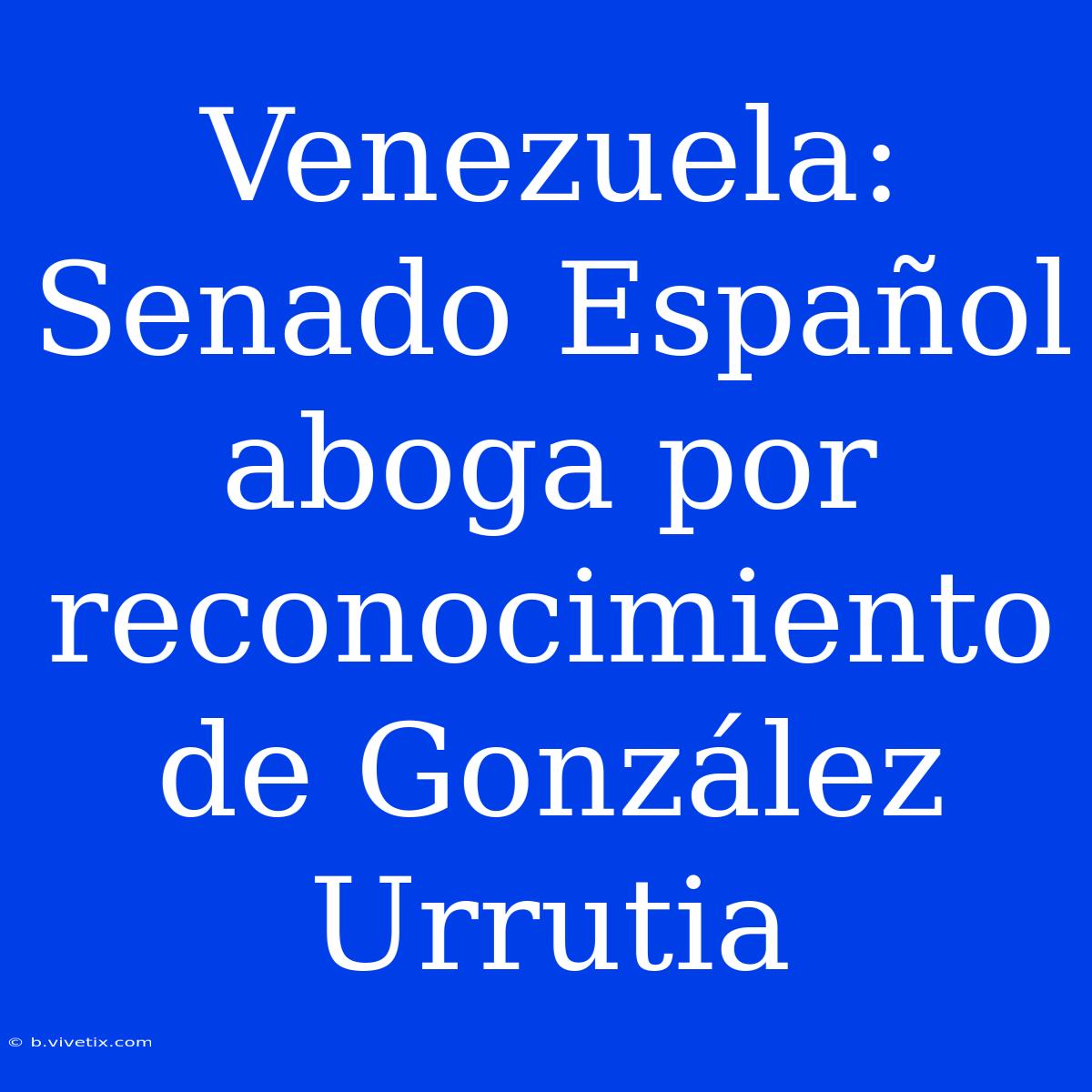 Venezuela: Senado Español Aboga Por Reconocimiento De González Urrutia