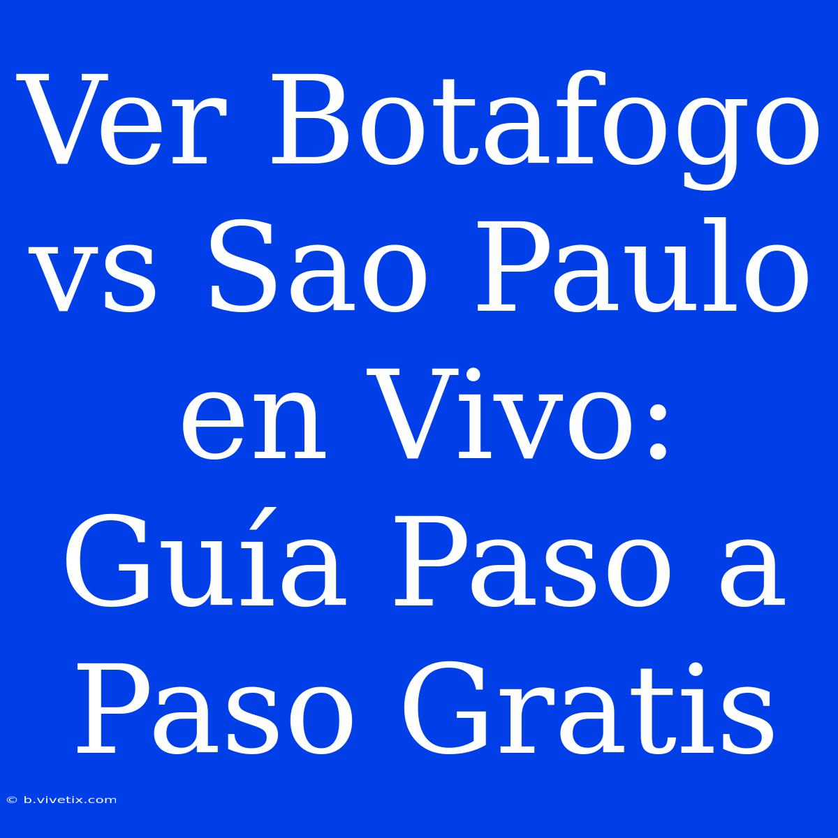 Ver Botafogo Vs Sao Paulo En Vivo: Guía Paso A Paso Gratis 