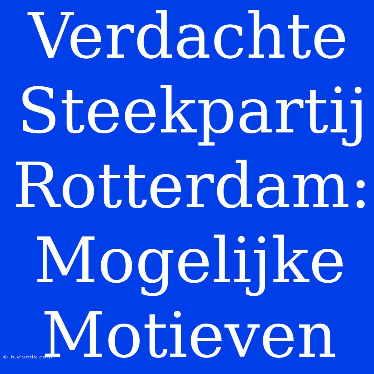 Verdachte Steekpartij Rotterdam: Mogelijke Motieven