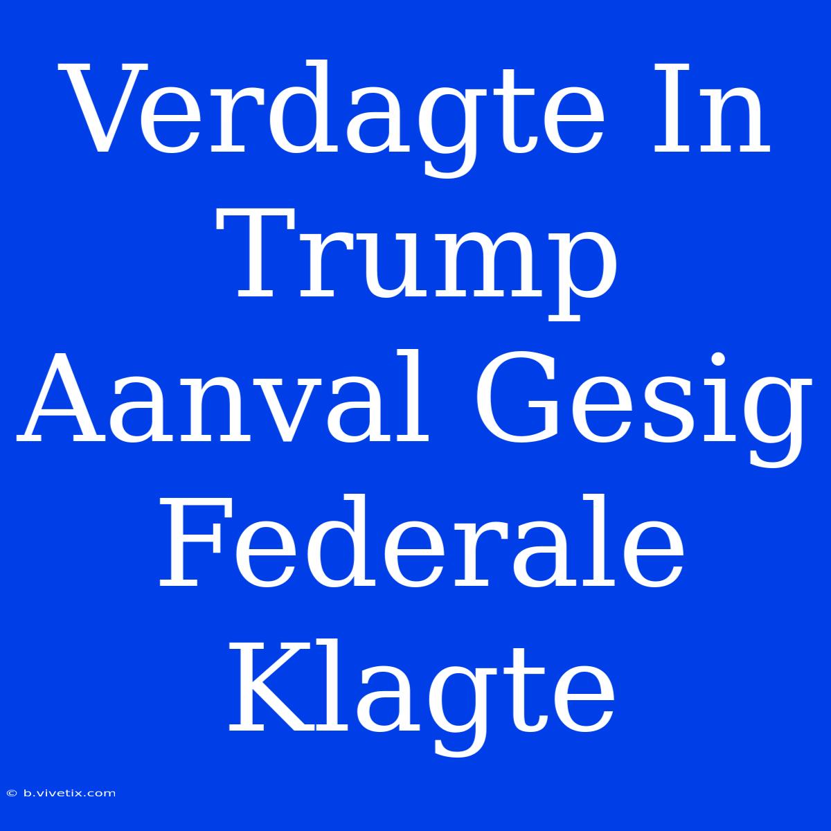 Verdagte In Trump Aanval Gesig Federale Klagte