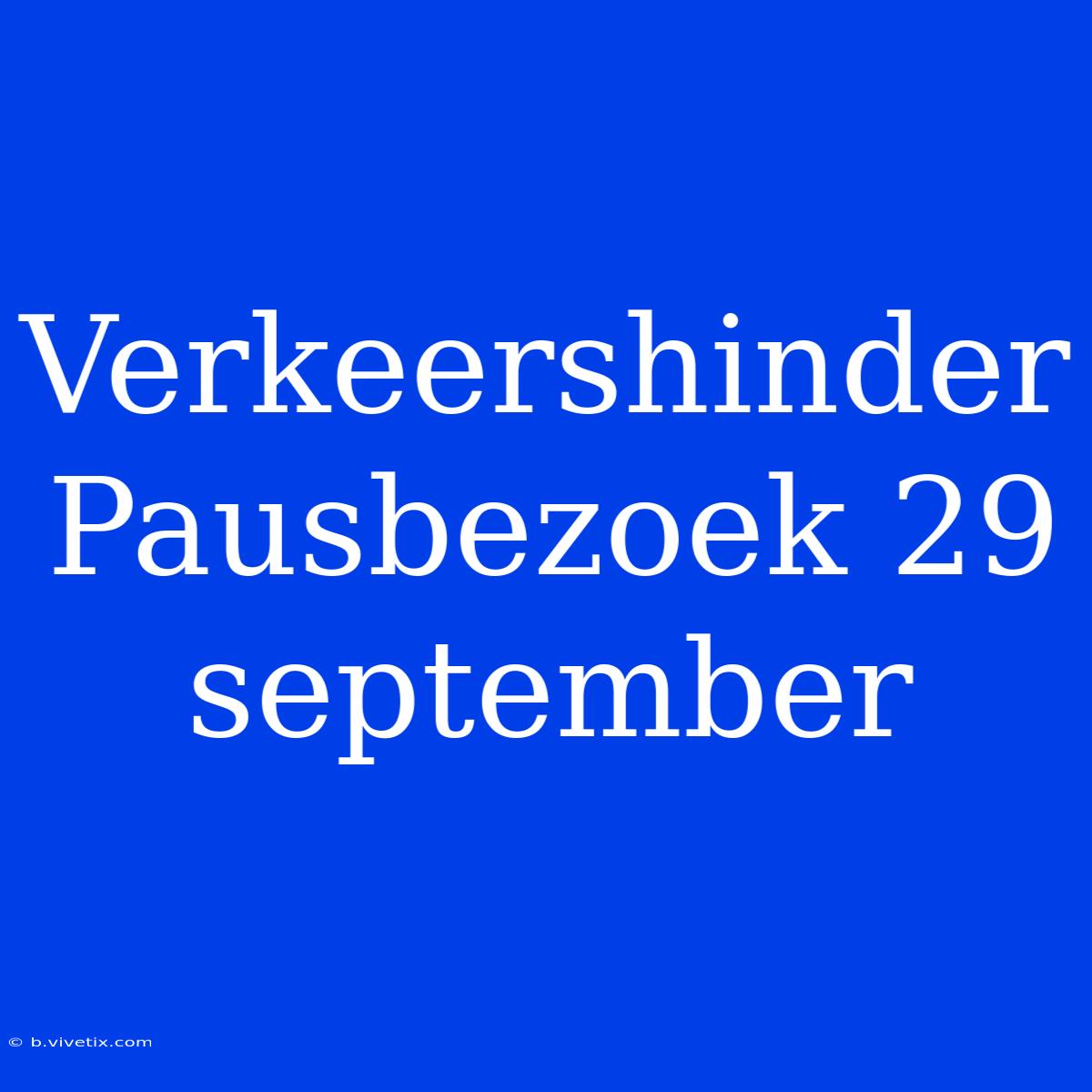 Verkeershinder Pausbezoek 29 September