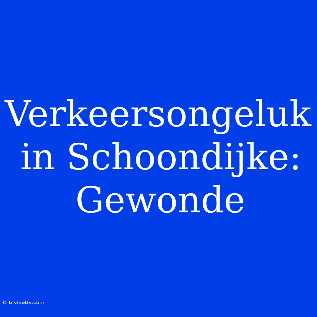 Verkeersongeluk In Schoondijke: Gewonde