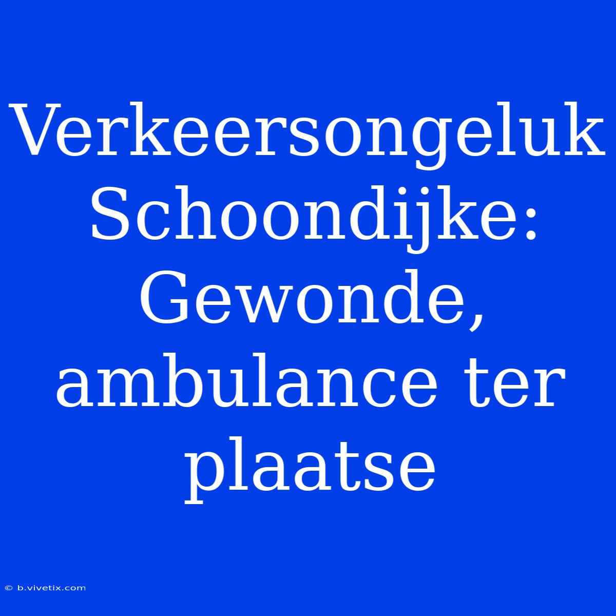 Verkeersongeluk Schoondijke:  Gewonde, Ambulance Ter Plaatse 