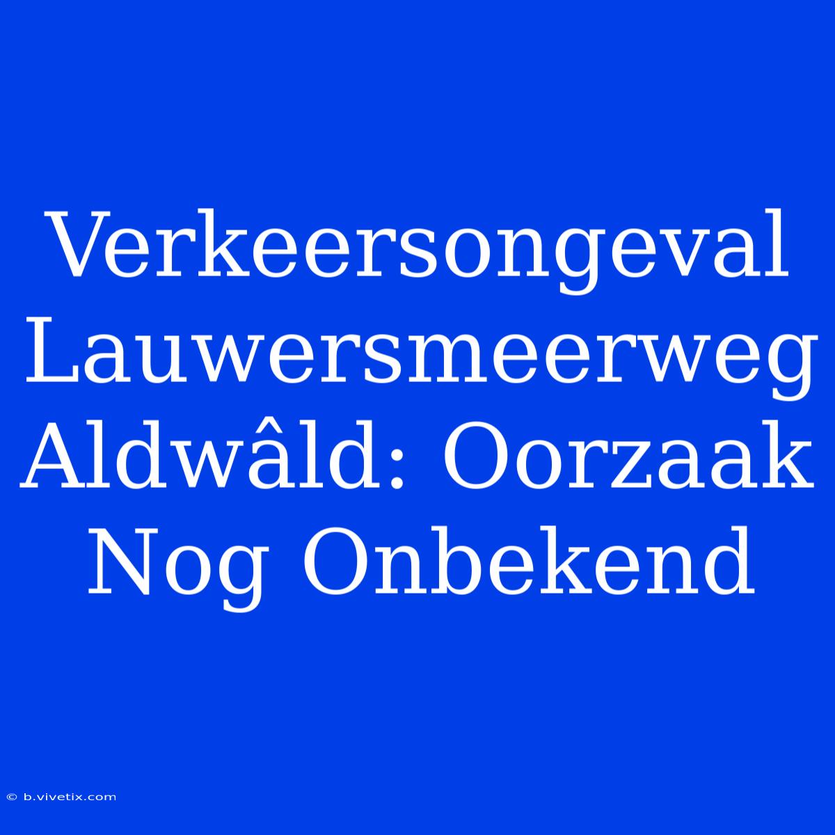 Verkeersongeval Lauwersmeerweg Aldwâld: Oorzaak Nog Onbekend