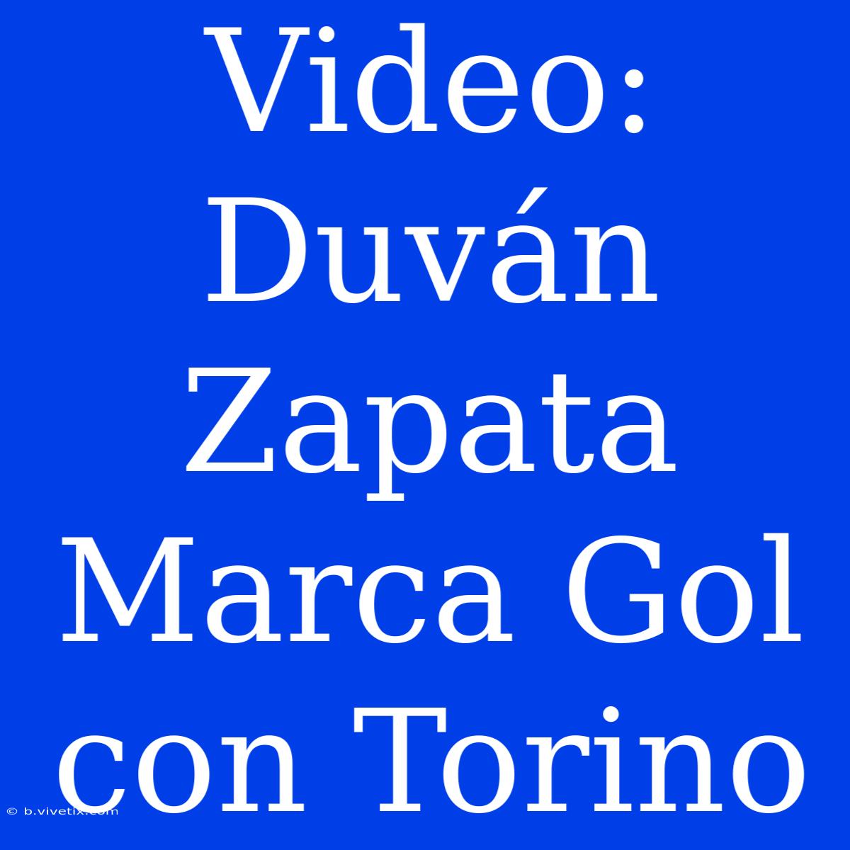 Video: Duván Zapata Marca Gol Con Torino