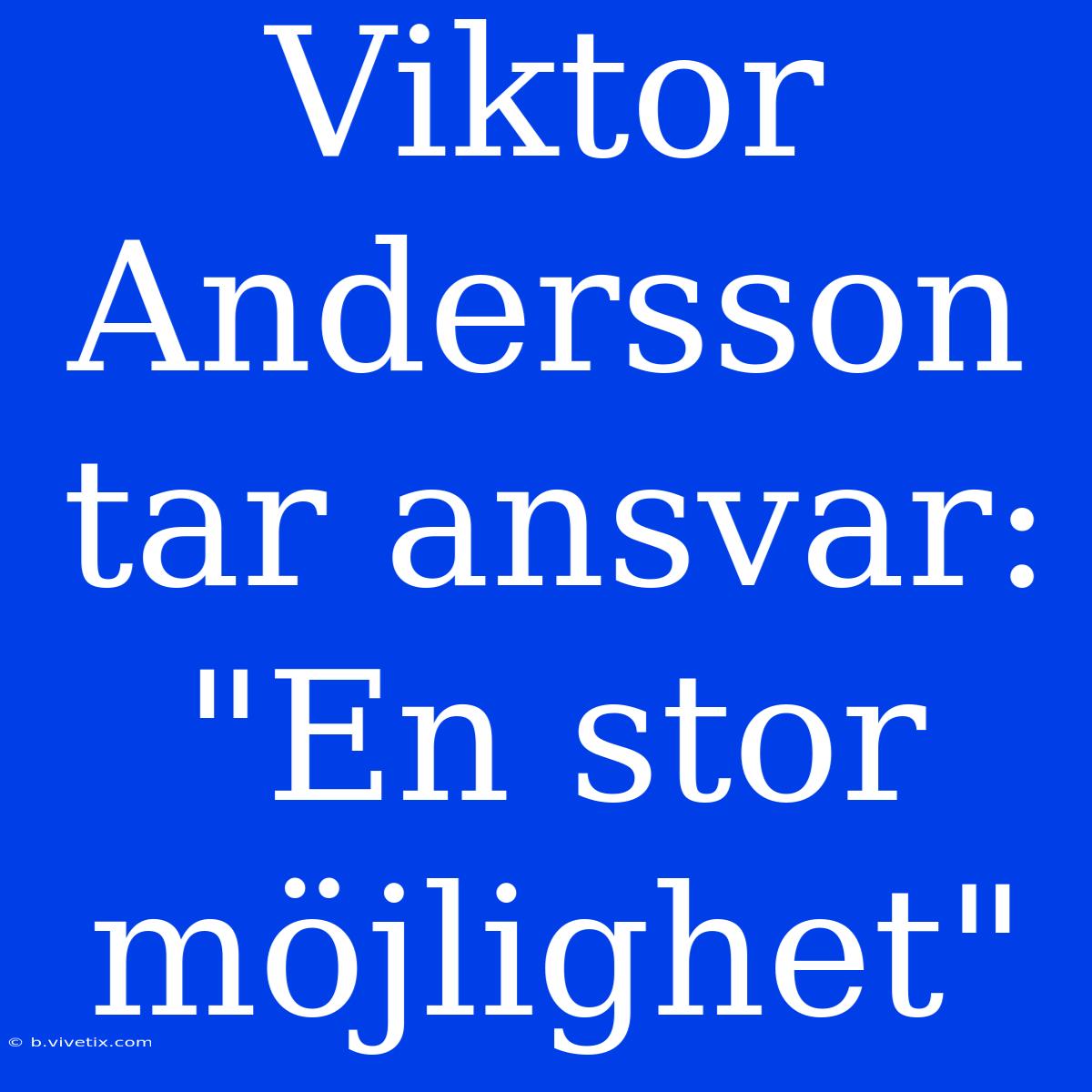 Viktor Andersson Tar Ansvar: 