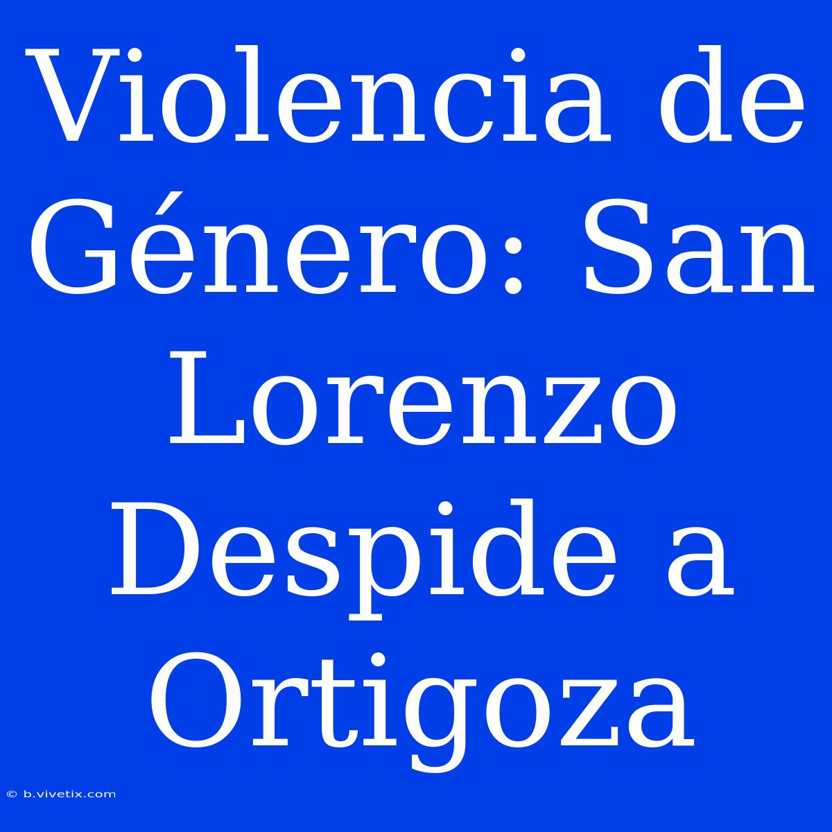 Violencia De Género: San Lorenzo Despide A Ortigoza