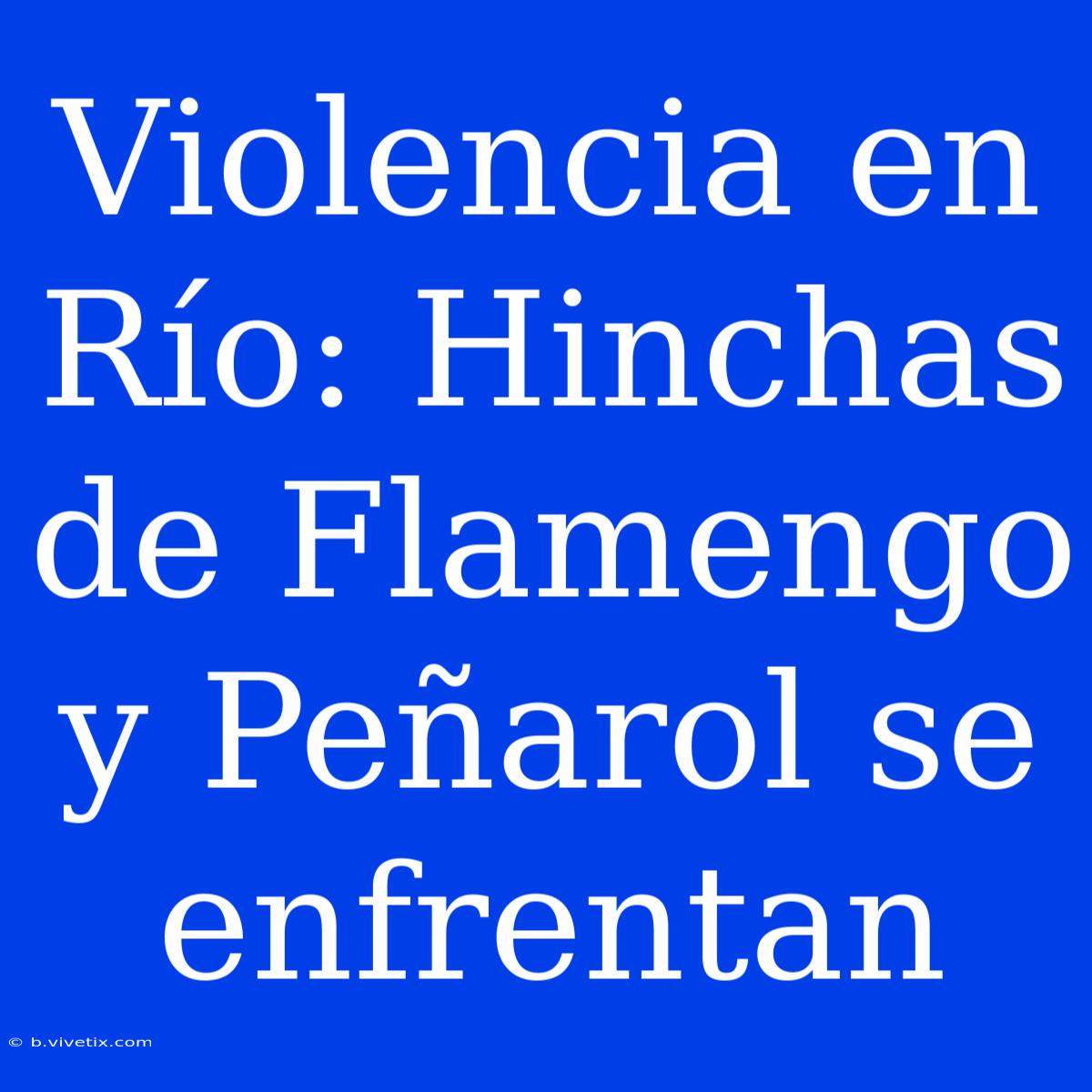 Violencia En Río: Hinchas De Flamengo Y Peñarol Se Enfrentan 