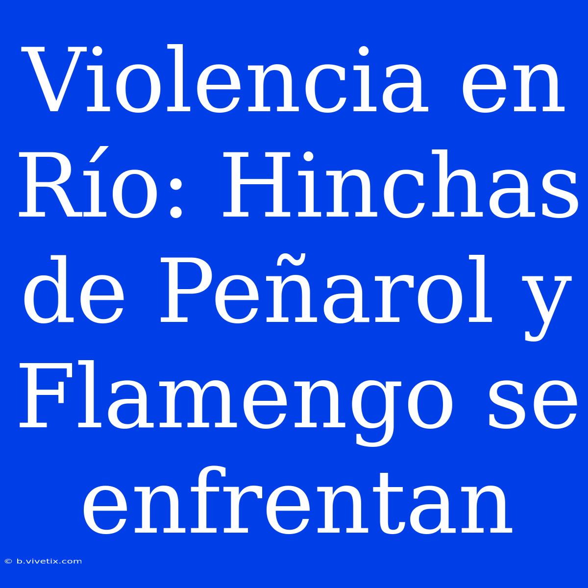 Violencia En Río: Hinchas De Peñarol Y Flamengo Se Enfrentan