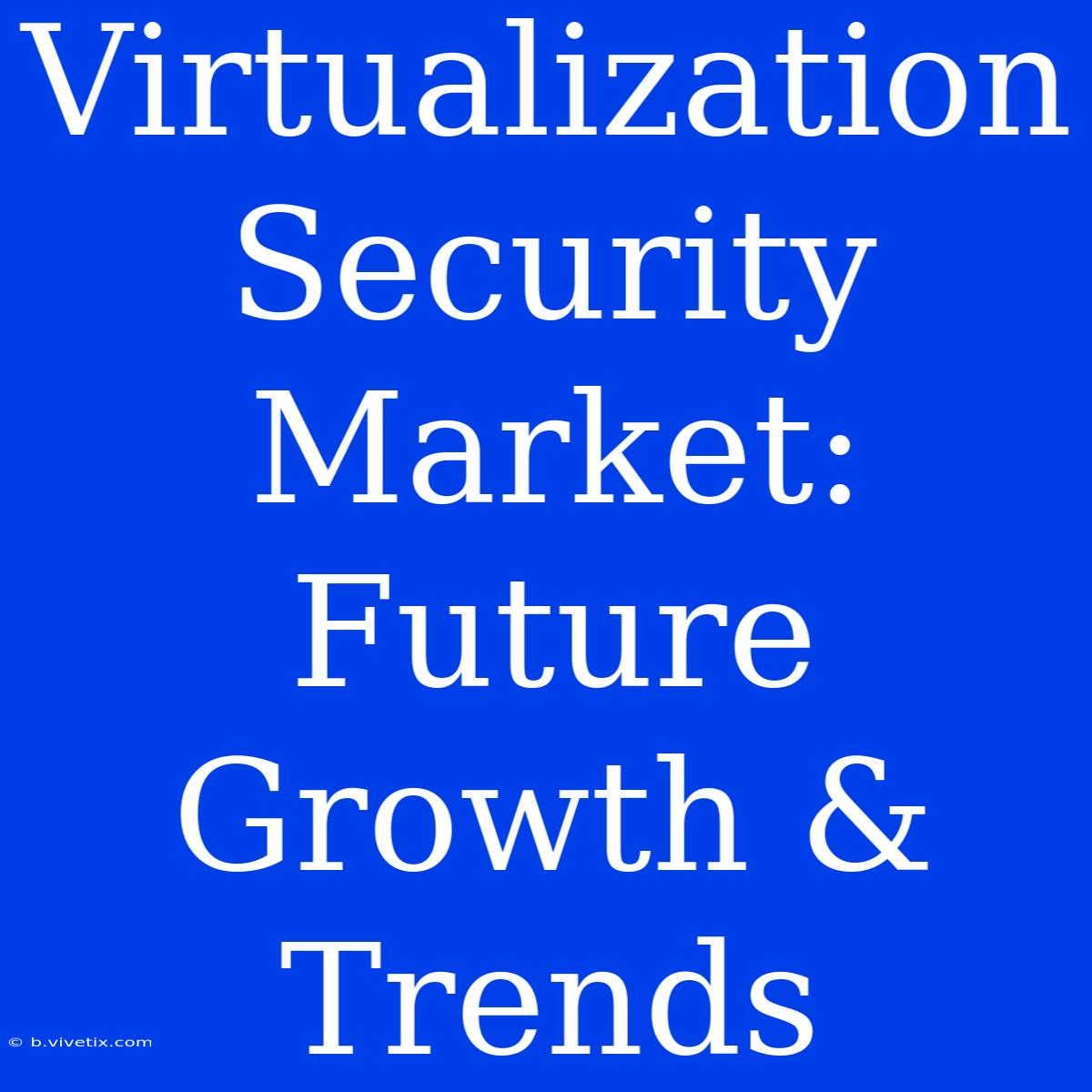 Virtualization Security Market: Future Growth & Trends