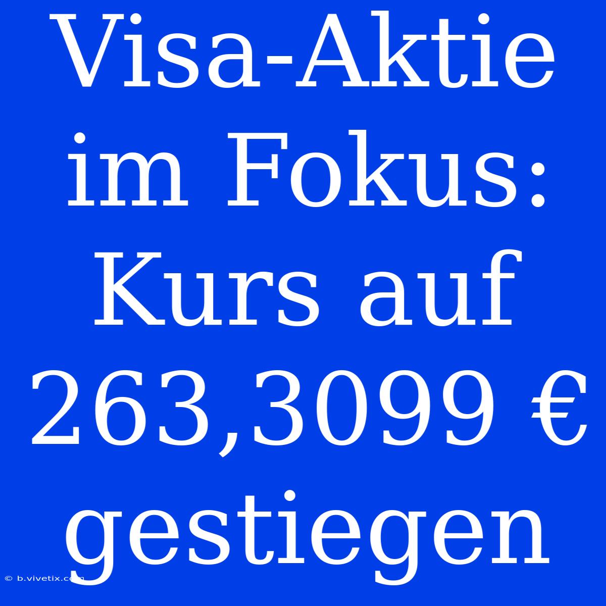 Visa-Aktie Im Fokus: Kurs Auf 263,3099 € Gestiegen 