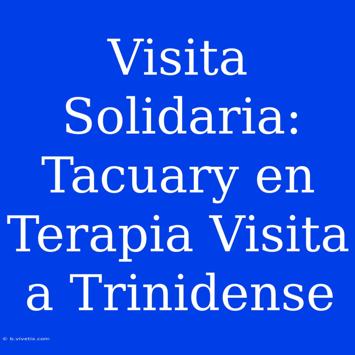 Visita Solidaria: Tacuary En Terapia Visita A Trinidense