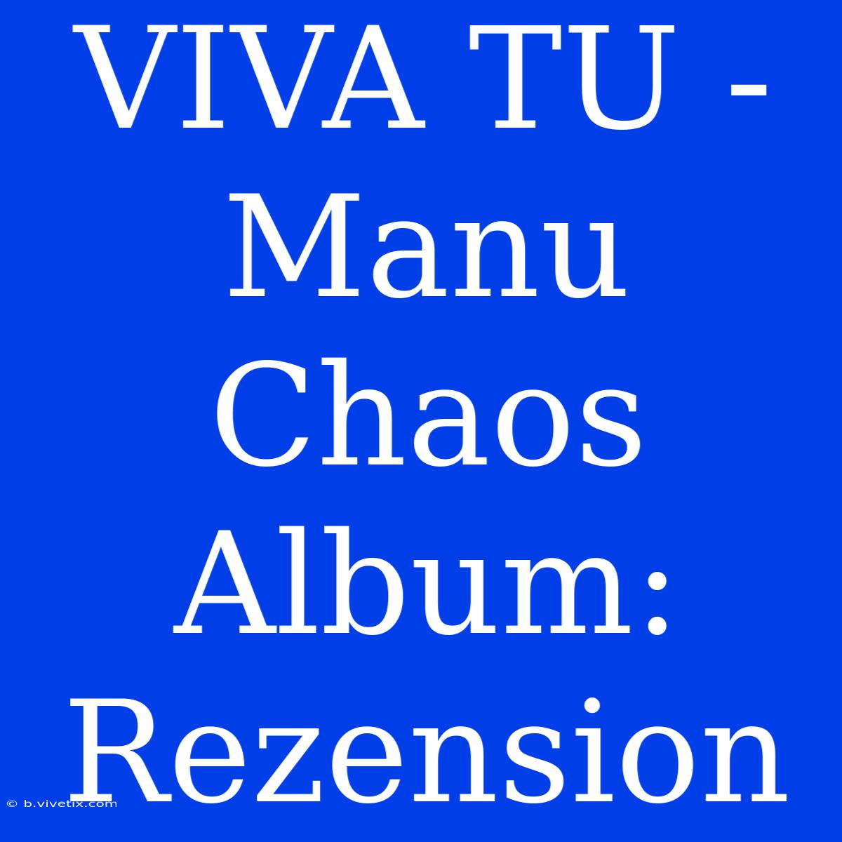 VIVA TU - Manu Chaos Album: Rezension