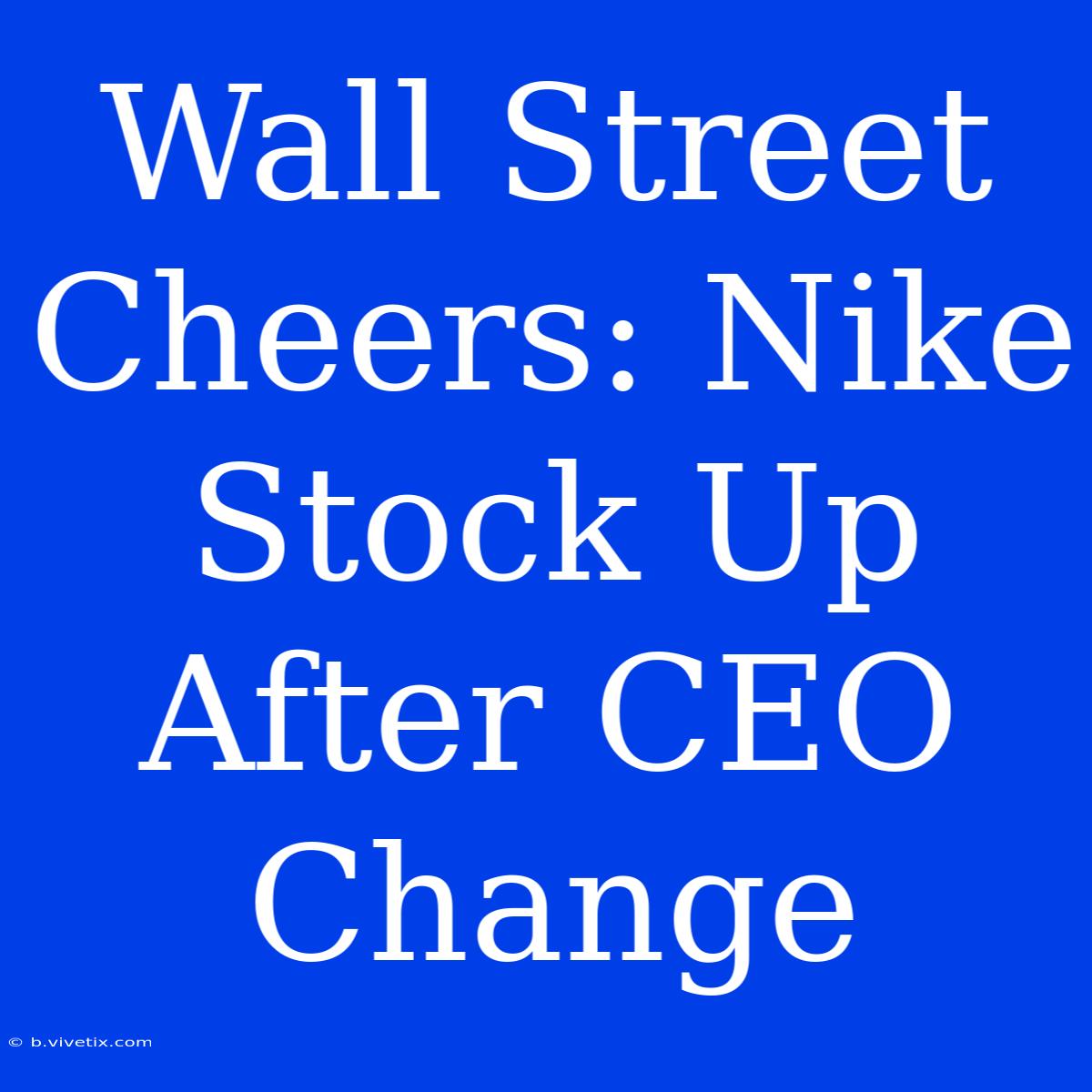 Wall Street Cheers: Nike Stock Up After CEO Change