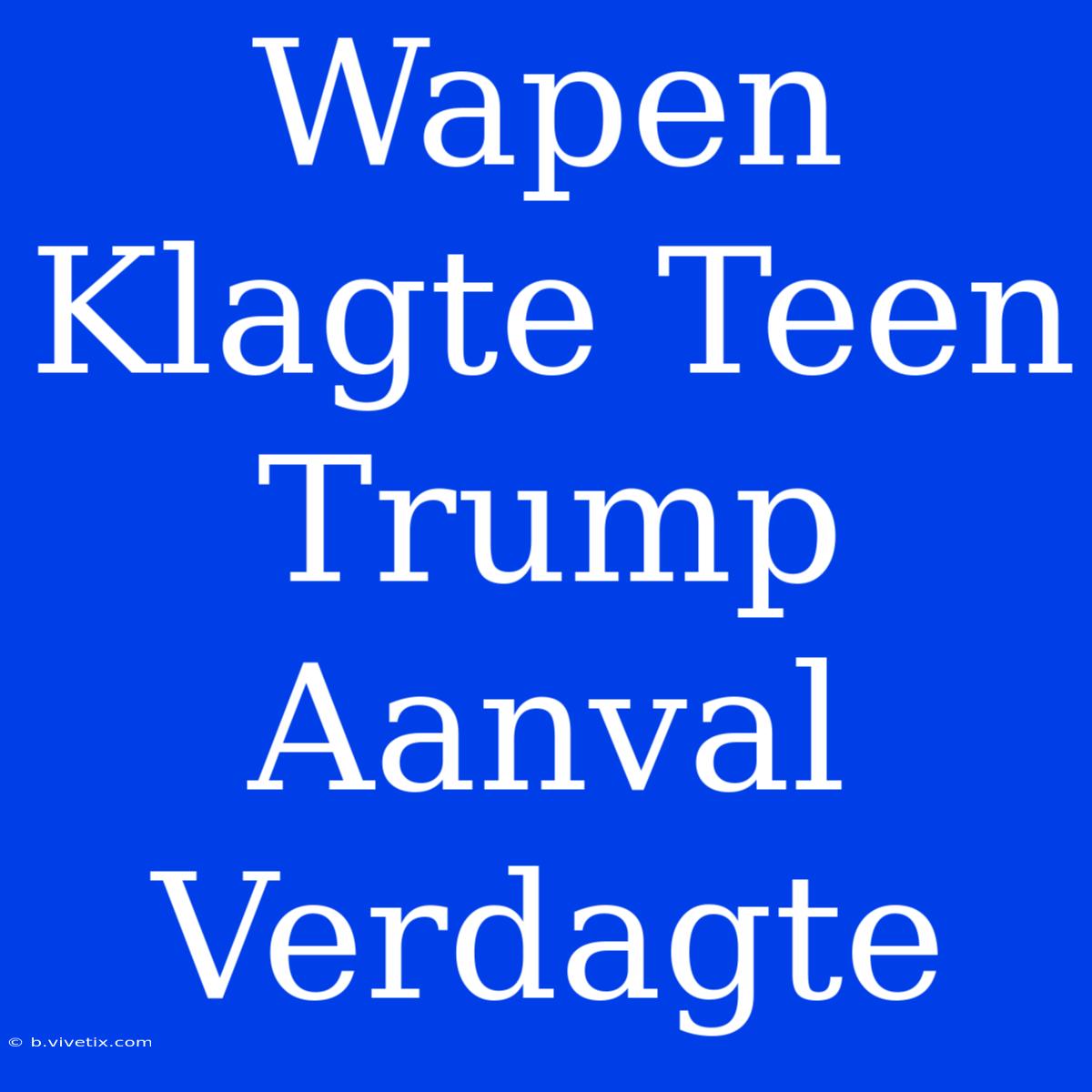 Wapen Klagte Teen Trump Aanval Verdagte