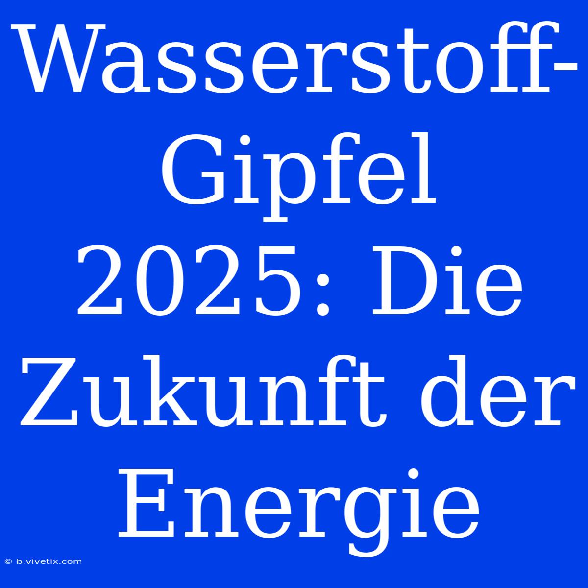 Wasserstoff-Gipfel 2025: Die Zukunft Der Energie