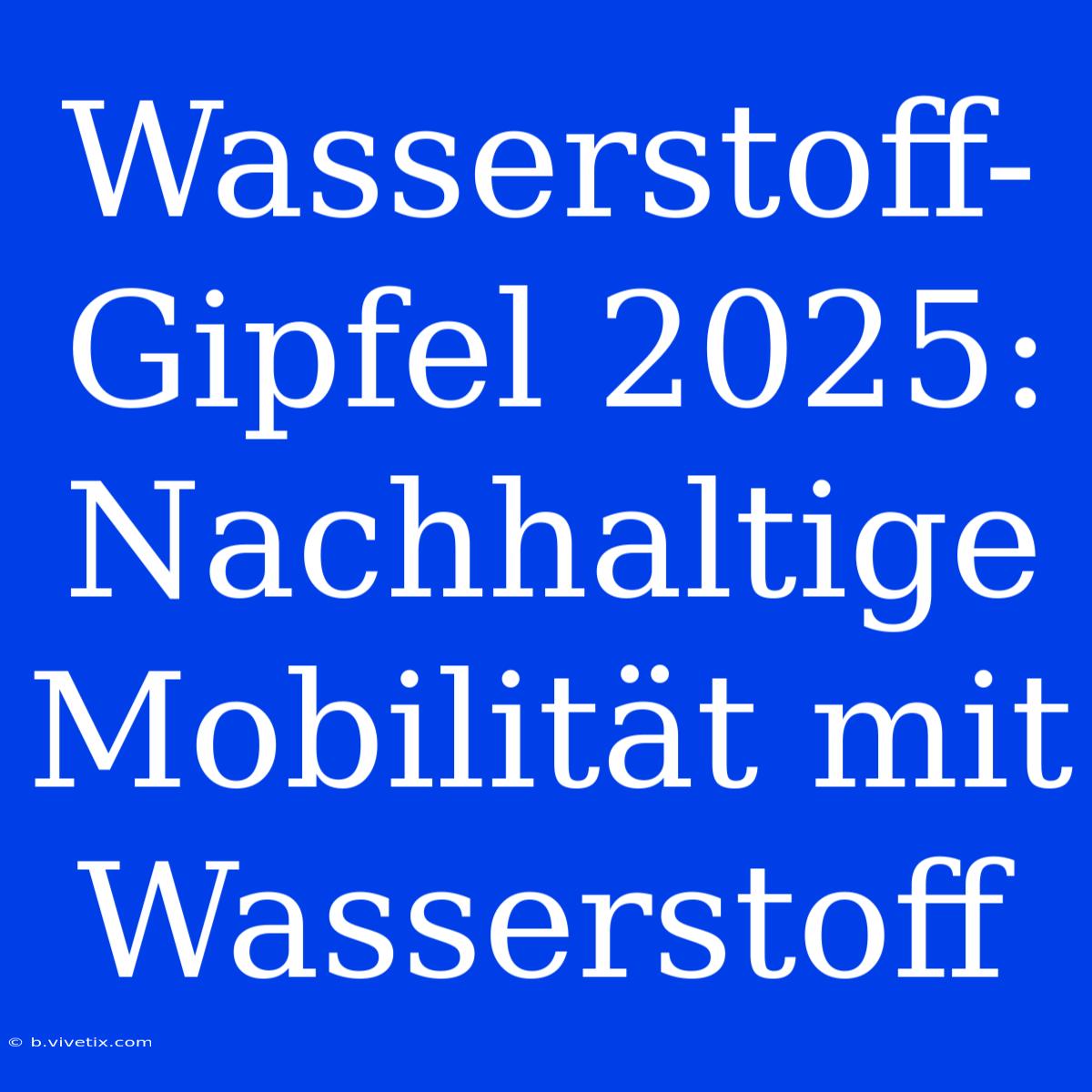 Wasserstoff-Gipfel 2025:  Nachhaltige Mobilität Mit Wasserstoff