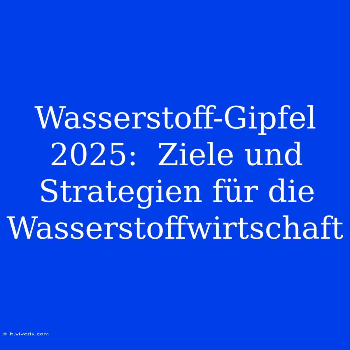 Wasserstoff-Gipfel 2025:  Ziele Und Strategien Für Die Wasserstoffwirtschaft