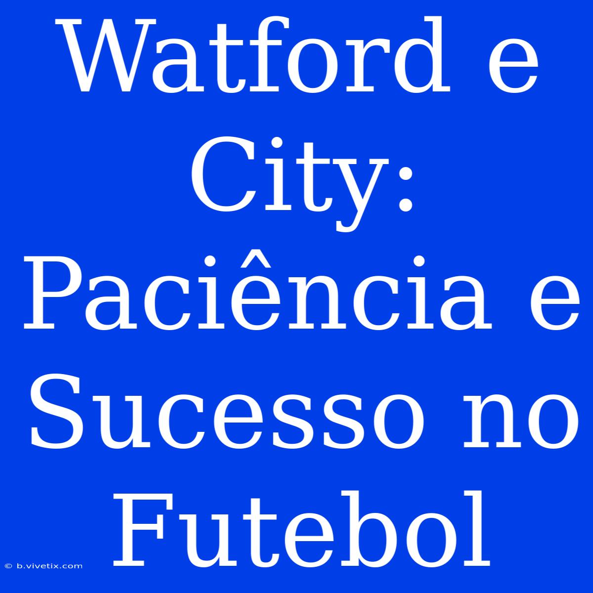 Watford E City: Paciência E Sucesso No Futebol