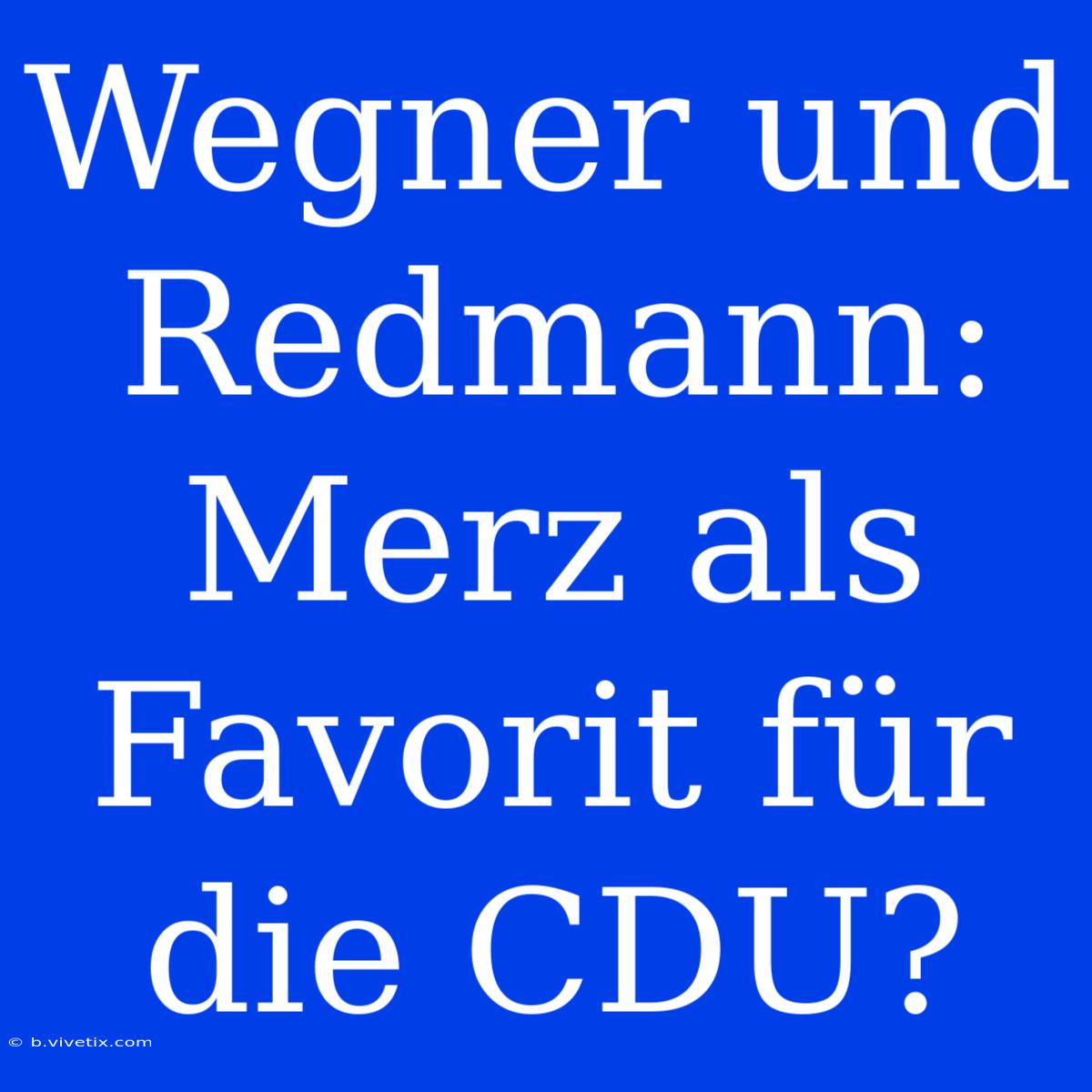 Wegner Und Redmann: Merz Als Favorit Für Die CDU?