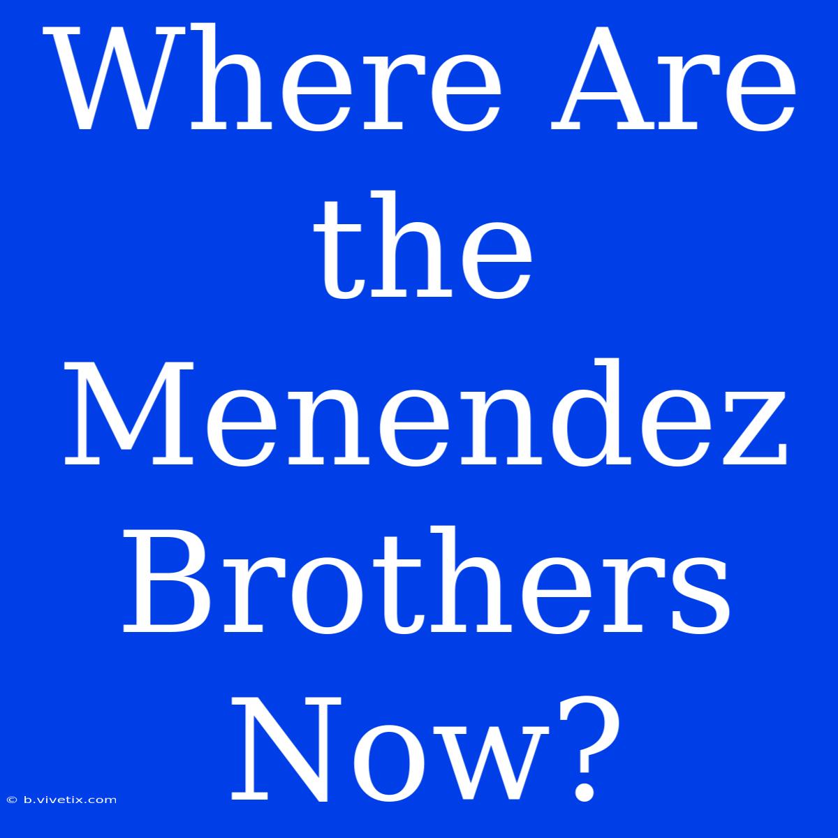 Where Are The Menendez Brothers Now? 