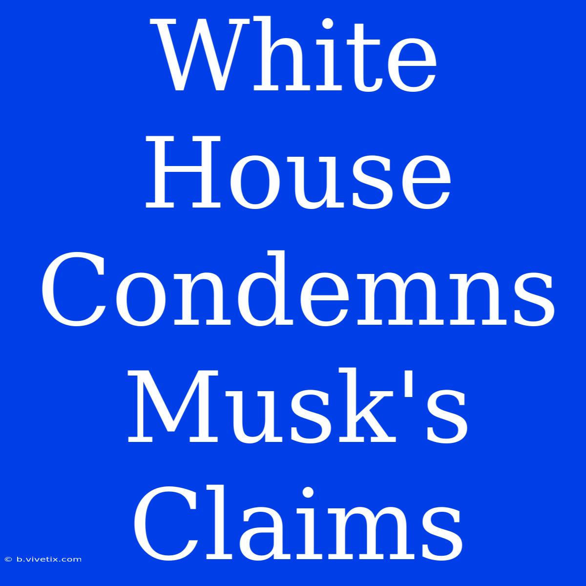 White House Condemns Musk's Claims