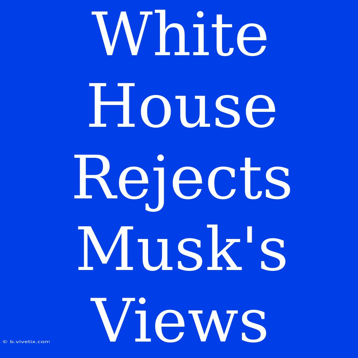 White House Rejects Musk's Views 