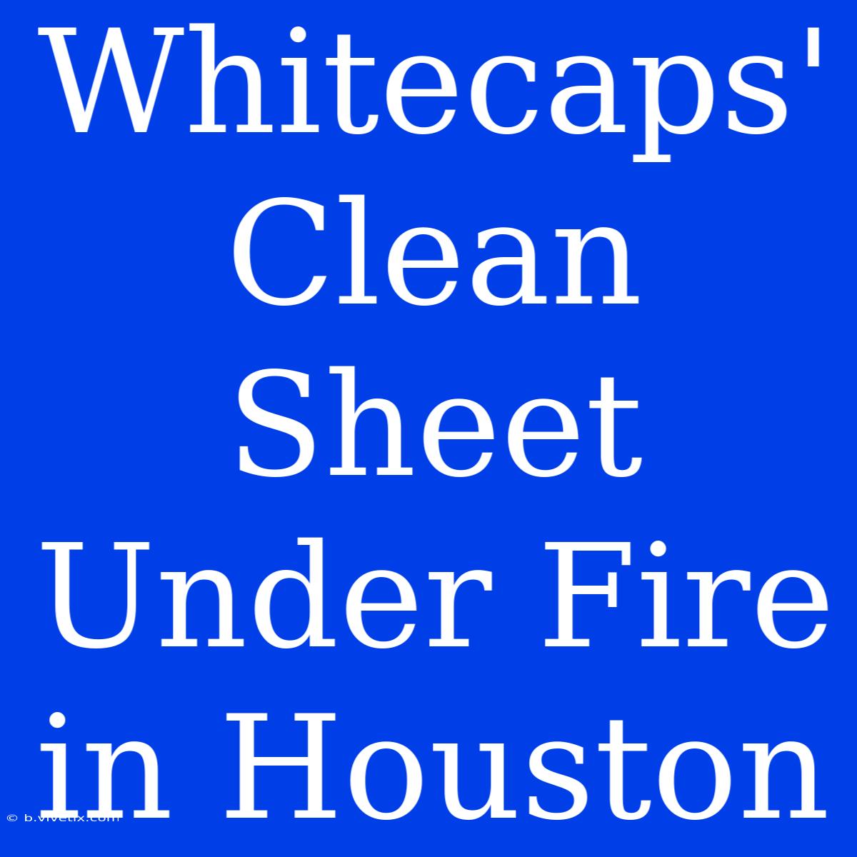 Whitecaps' Clean Sheet Under Fire In Houston 