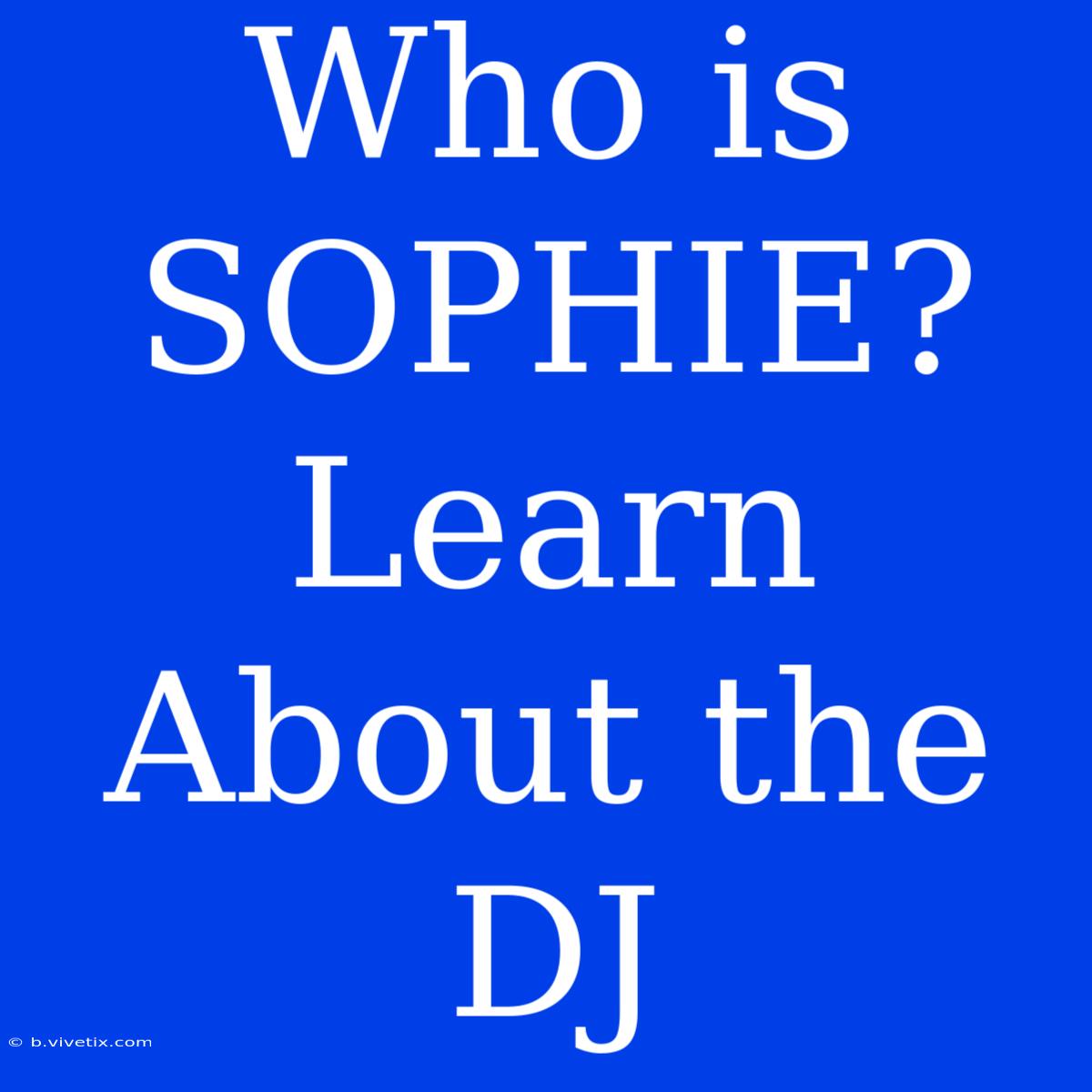 Who Is SOPHIE? Learn About The DJ