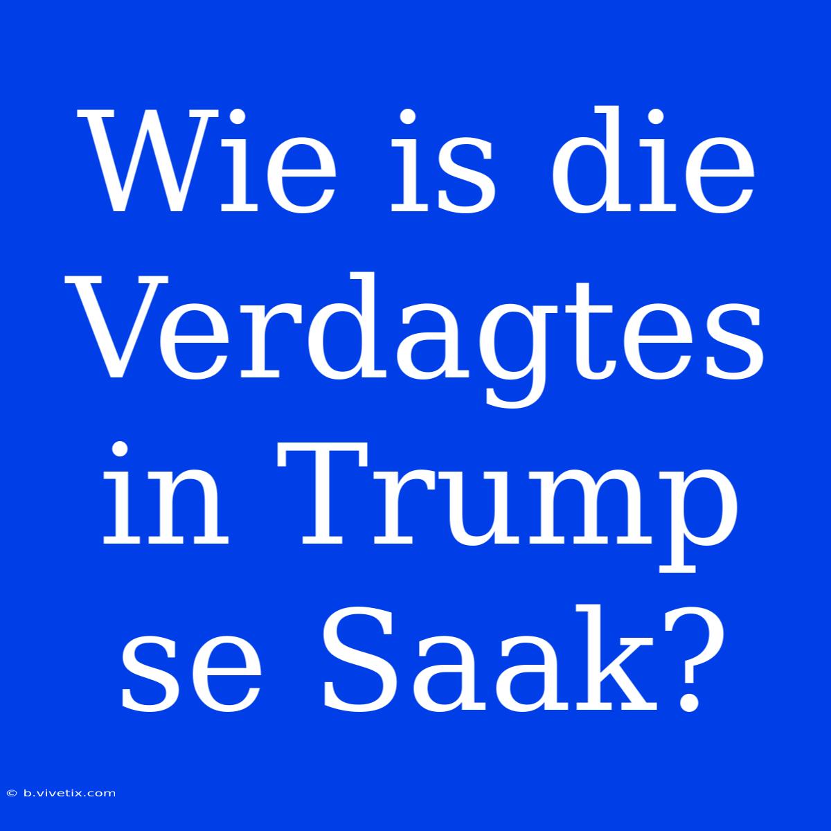 Wie Is Die Verdagtes In Trump Se Saak?