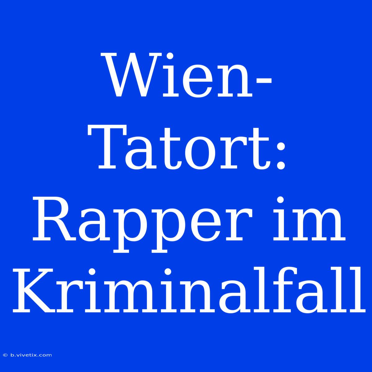 Wien-Tatort: Rapper Im Kriminalfall