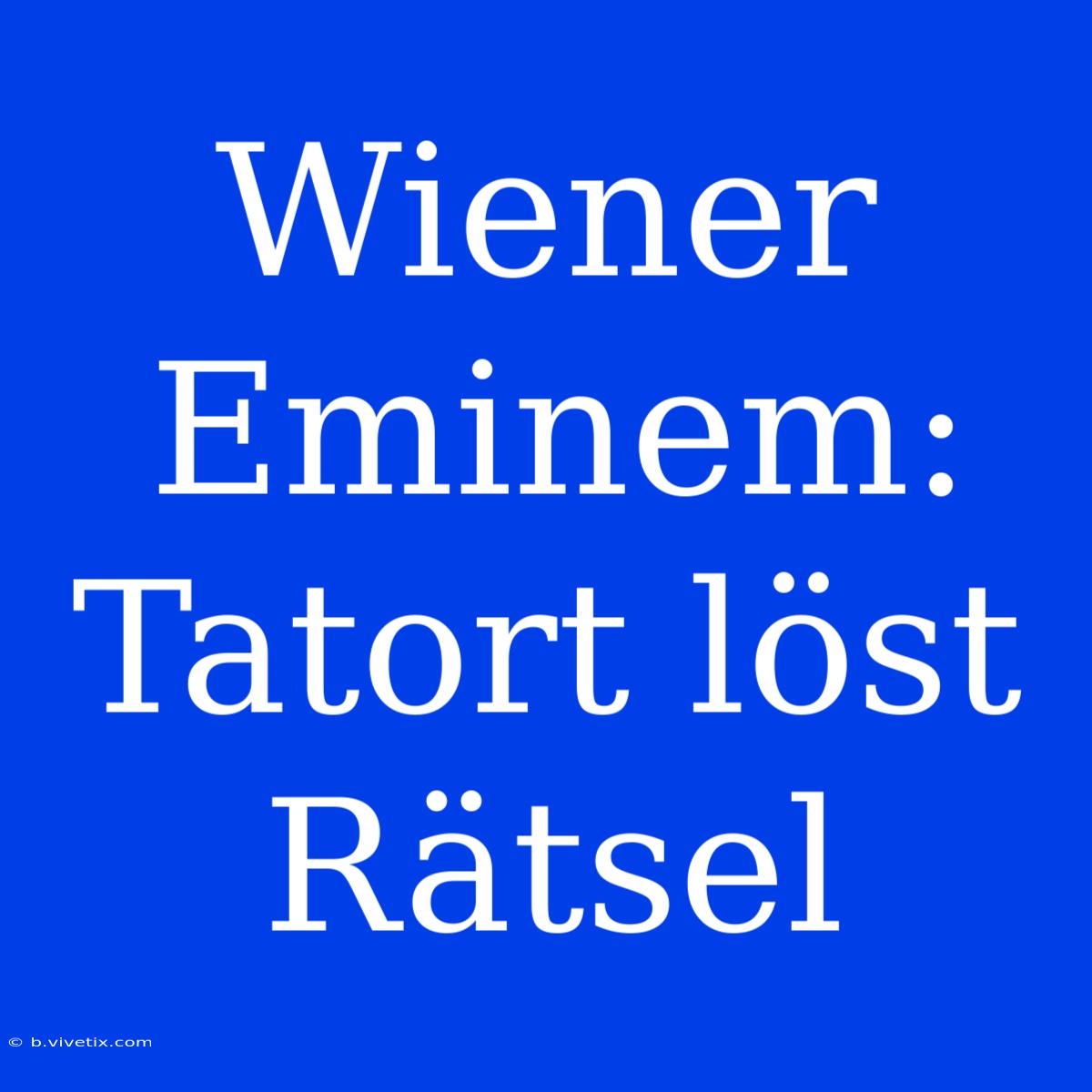 Wiener Eminem: Tatort Löst Rätsel