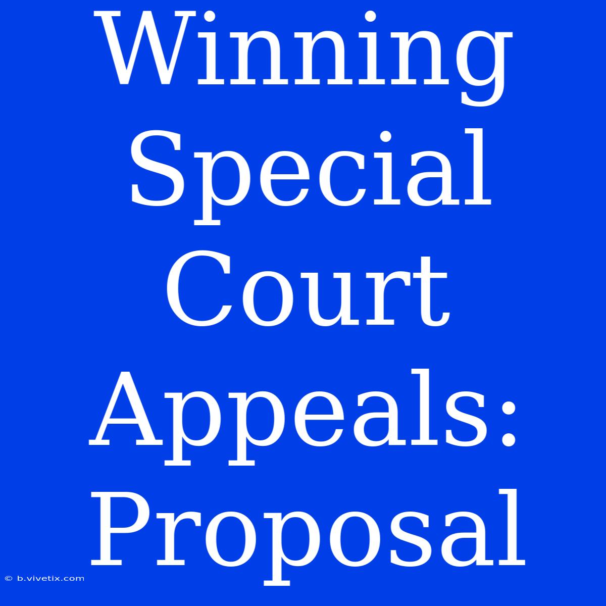 Winning Special Court Appeals: Proposal 