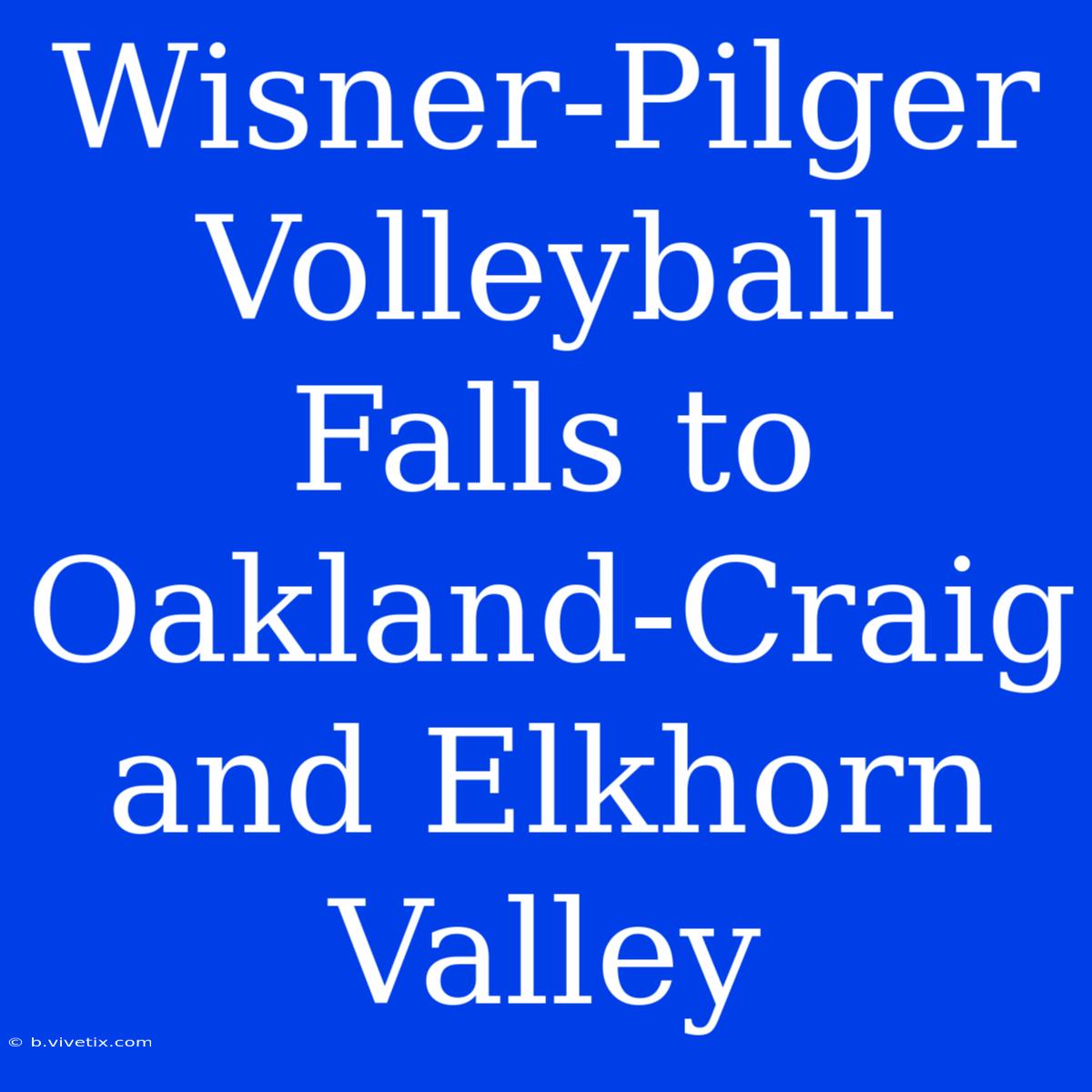 Wisner-Pilger Volleyball Falls To Oakland-Craig And Elkhorn Valley