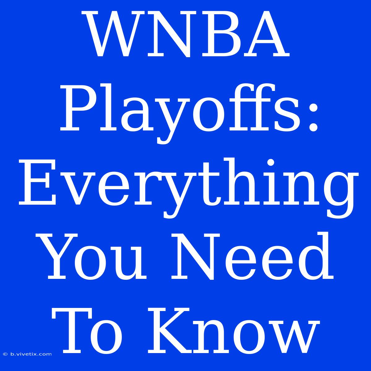 WNBA Playoffs: Everything You Need To Know