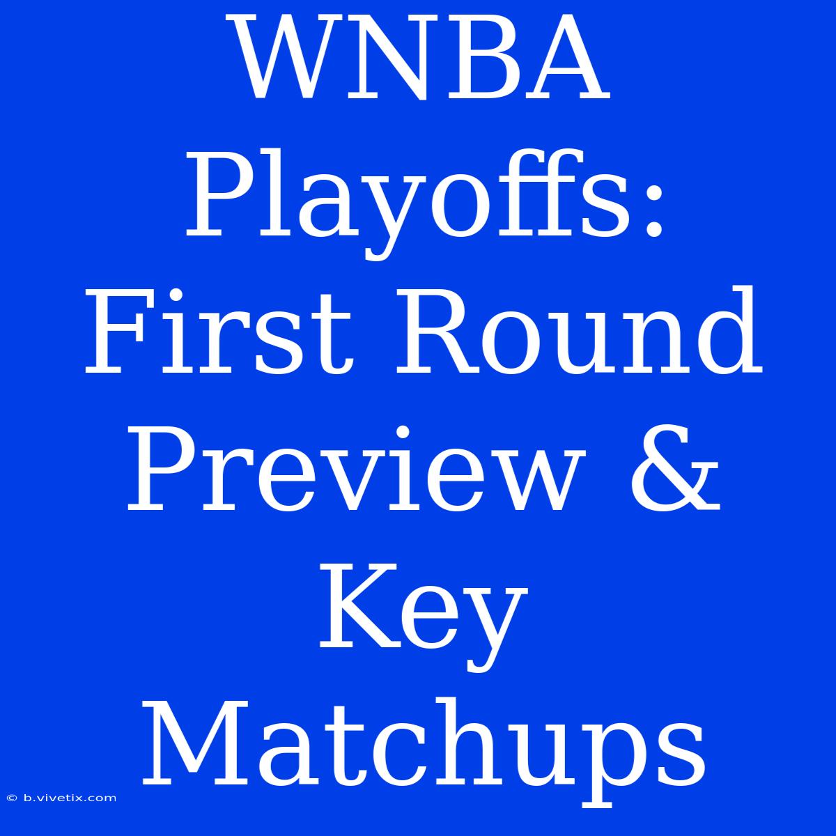 WNBA Playoffs: First Round Preview & Key Matchups