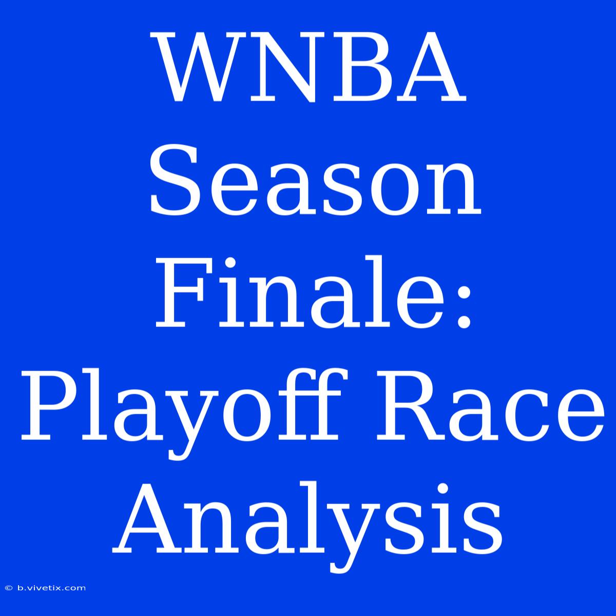 WNBA Season Finale: Playoff Race Analysis