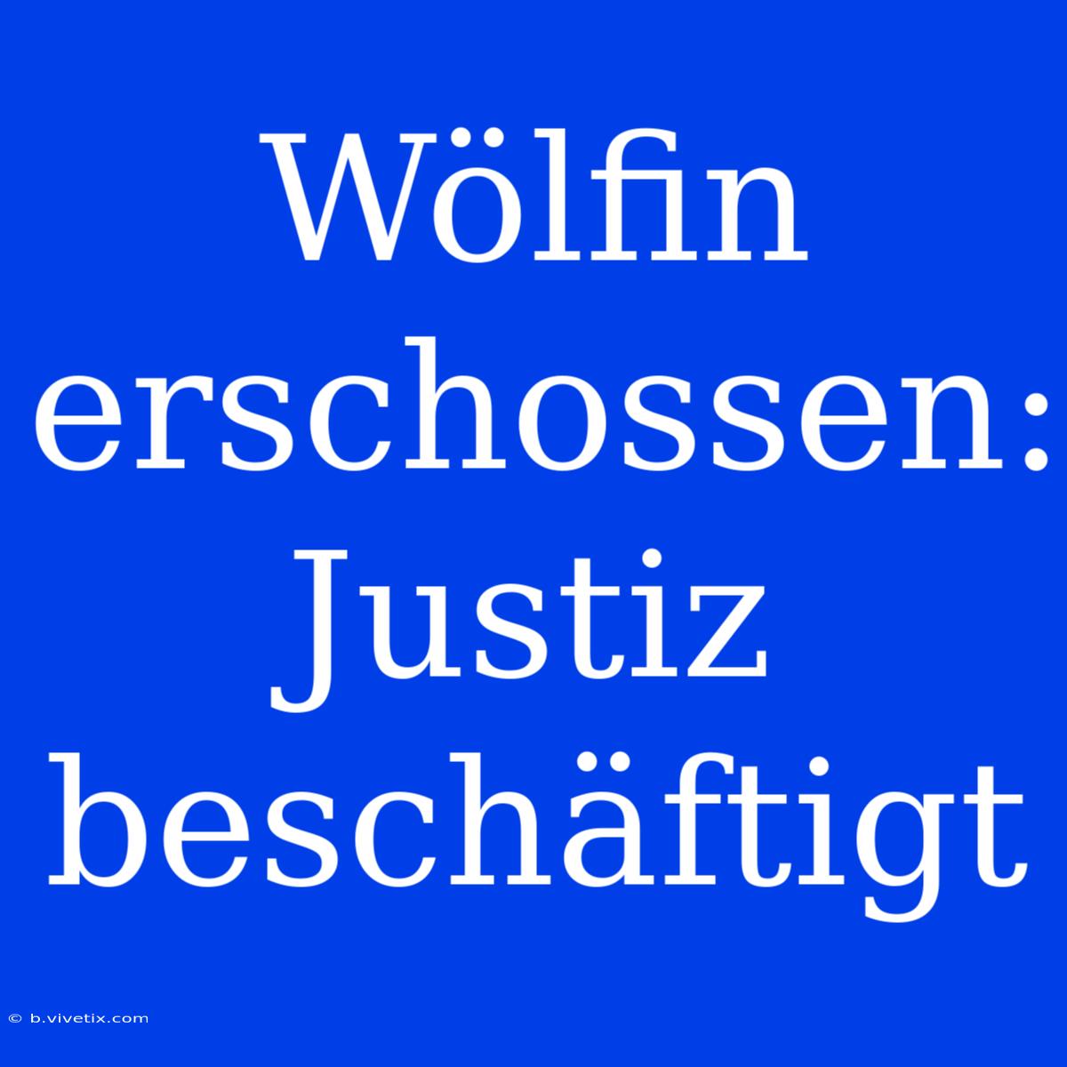 Wölfin Erschossen: Justiz Beschäftigt