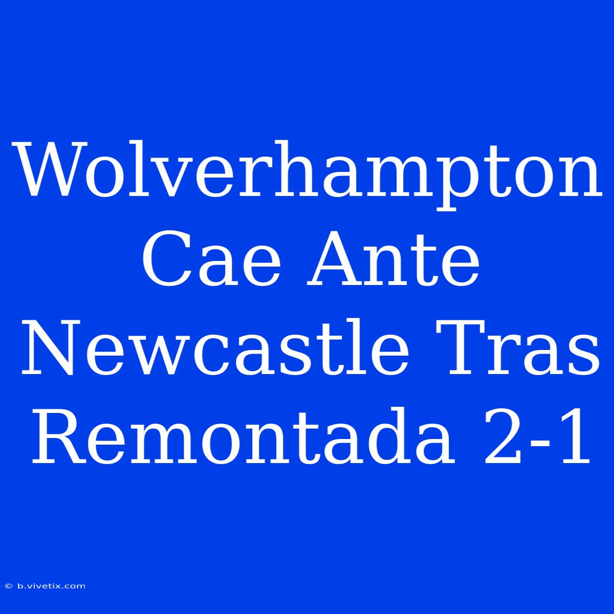 Wolverhampton Cae Ante Newcastle Tras Remontada 2-1