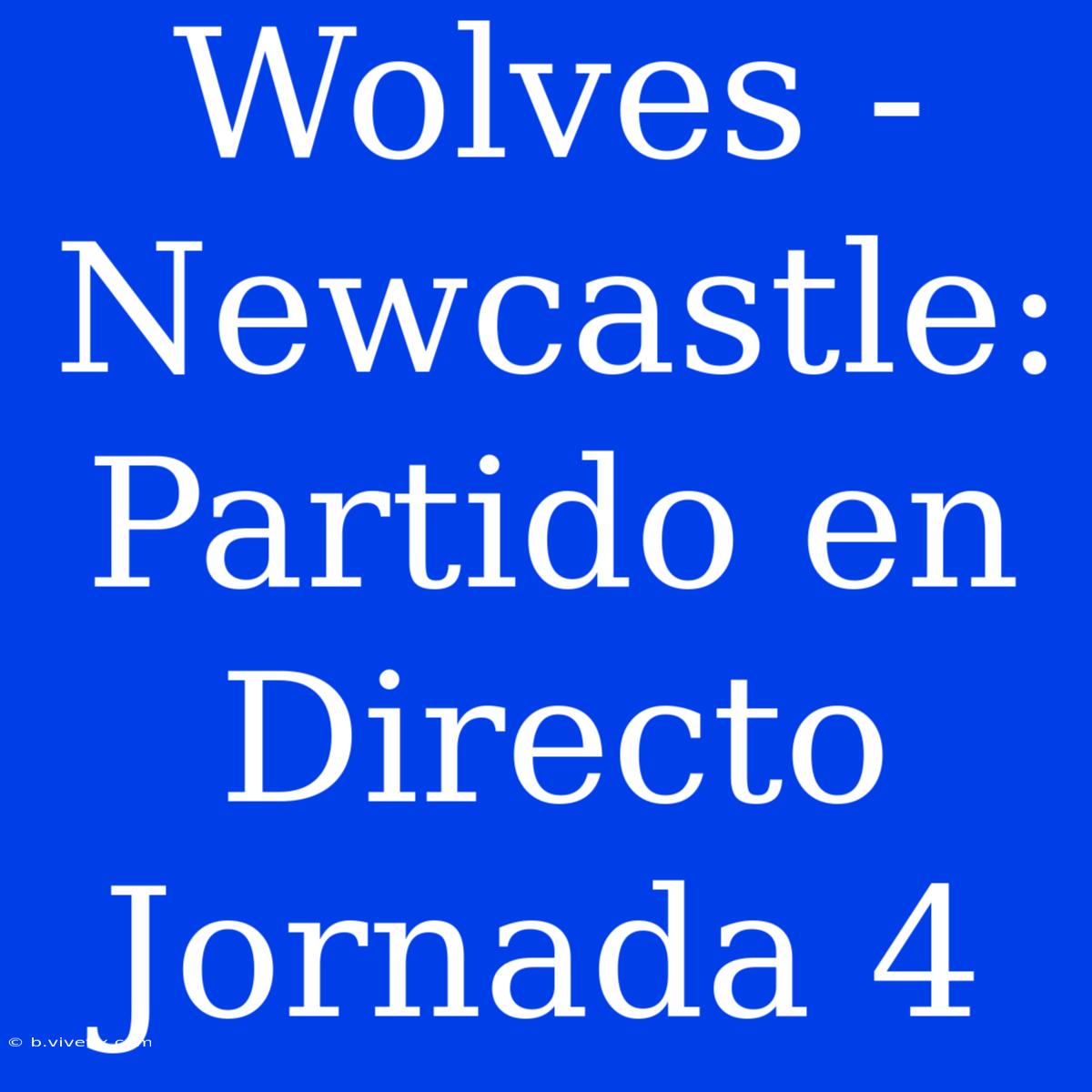 Wolves - Newcastle: Partido En Directo Jornada 4