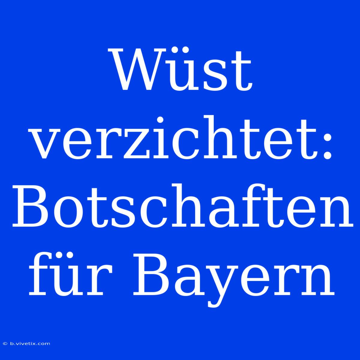 Wüst Verzichtet: Botschaften Für Bayern