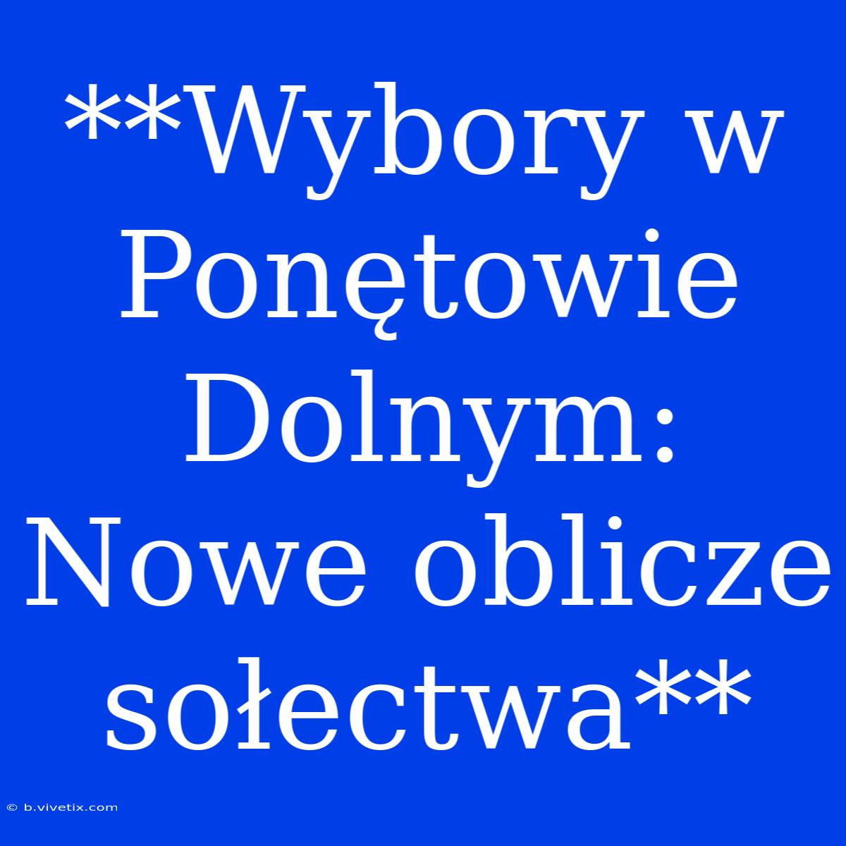 **Wybory W Ponętowie Dolnym: Nowe Oblicze Sołectwa** 