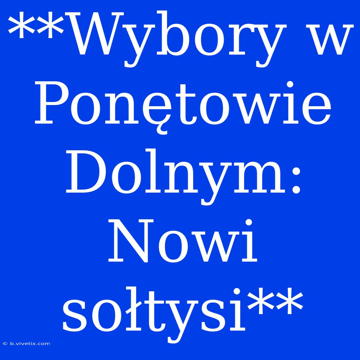 **Wybory W Ponętowie Dolnym: Nowi Sołtysi**